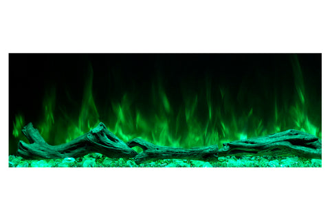 Image of Modern Flames Landscape Pro 70'' 3-Sided Electric Fireplace Wall Mount Studio Suite Mantel in White | WMC56LPMRTF | Electric Fireplaces Depot