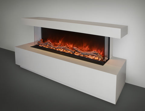 Image of Modern Flames Landscape Pro Multi 96-inch 3 Sided and 2 Sided Built In Wall Mount Linear Electric Fireplace | LPM-9616 | Electric Fireplaces Depot