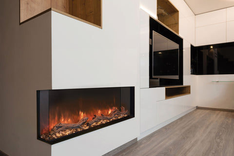 Image of Returned Modern Flames Landscape Pro Multi 96-inch 3-Sided / 2-Sided Built In Electric Fireplace | LPM-9616-OB