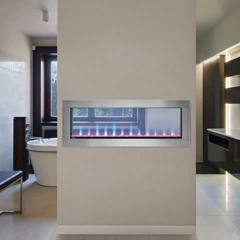 Image of Napoleon Clearion 50 inch See Through Built in Electric Fireplace - Heater - NEFBD50HE - NEFBD50H - Electric Fireplaces Depot