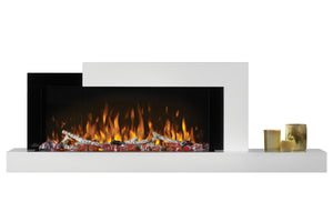 Napoleon Stylus Cara Elite White Wall Mount Electric Fireplace with WiFi | Smart Mantel with Shelf | NEFP32-5019W-IOT