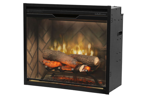 Image of Dimplex Revillusion 24 inch Built In Electric Fireplace Herringbone Brick- Firebox - Heater - RBF24DLX - Electric Fireplaces Depot