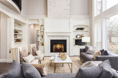 Image of Dimplex Revillusion 24 inch Built In Electric Fireplace Herringbone Brick- Firebox - Heater - RBF24DLX - Electric Fireplaces Depot