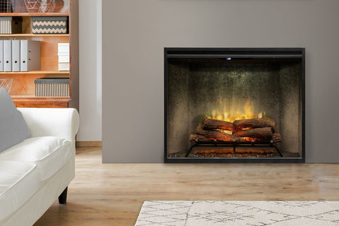 Image of Dimplex Revillusion Portrait 36 inch Built In Electric Fireplace Weathered Concrete - Firebox - Heater - RBF36PWC - Electric Fireplaces Depot 