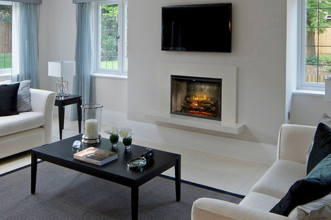 Image of Dimplex Revillusion 36 inch Built In Electric Fireplace Weathered Concrete - Firebox - Heater - RBF36WC - Electric Fireplaces Depot