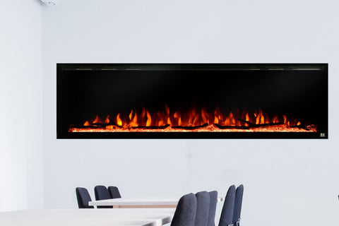 Image of Touchstone Sideline Elite 100" Built-In Recessed Flush Mount Electric Fireplace - 80044 - Electric Fireplaces Depot