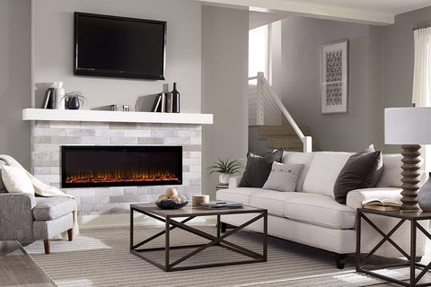 Image of Touchstone Sideline Elite 100" Built-In Recessed Flush Mount Electric Fireplace - 80044 - Electric Fireplaces Depot