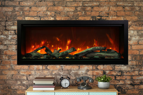 Image of Amantii Symmetry 50'' Built In Fully Recessed Flush Mount Linear Indoor & Outdoor Electric Fireplace | Extra Tall Deep | SYM-50-XT | Electric Fireplaces Depot