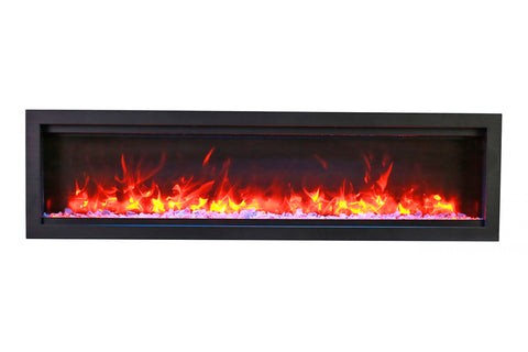 Image of Amantii Symmetry Bespoke  Wall Mount Recessed Linear Indoor & Outdoor Electric Fireplace