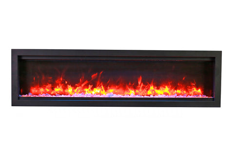 Image of Amantii Symmetry Bespoke Wall Mount Recessed Linear Indoor Outdoor Electric Fireplace