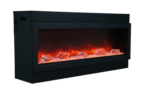 Image of Amantii Panorama 50 inch Slim Built-in Indoor & Outdoor Electric Fireplace - Heater - BI-50-SLIM-OD - Electric Fireplaces Depot