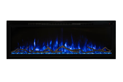 Image of Modern Flames Spectrum Slimline 60 inch Wall Mount Built in Electric Fireplace Insert | Fully Recessed 4'' Wall | SPS-60B | Electric Fireplaces Depot