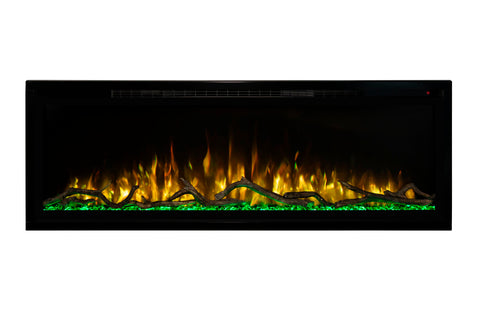 Image of Returned Modern Flames Spectrum Slimline 50 inch Wall Mount Built in Electric Fireplace Insert | Fully Recessed 4'' Wall | SPS-50B