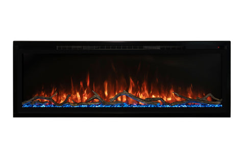 Image of Modern Flames Spectrum Slimline 60 inch Wall Mount Built in Electric Fireplace Insert | Fully Recessed 4'' Wall | SPS-60B | Electric Fireplaces Depot
