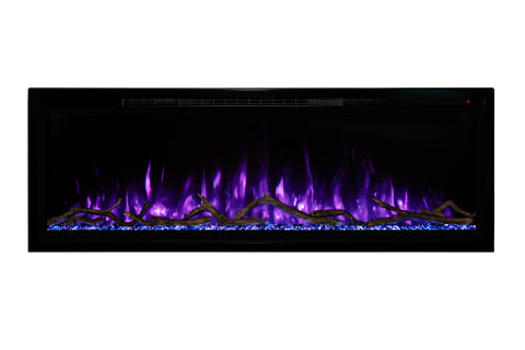 Image of Modern Flames Spectrum Slimline 50 inch Wall Mount Built in Electric Fireplace Insert | Fully Recessed 4'' Wall | SPS-50B | Electric Fireplaces Depot