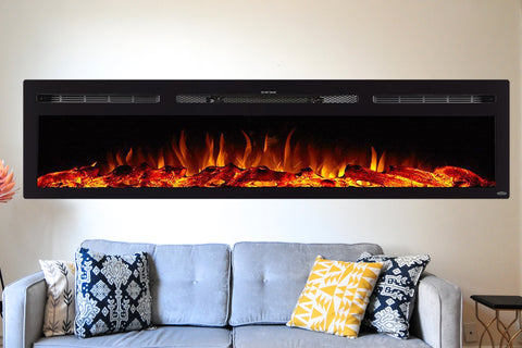Image of Touchstone Sideline 84 inch Built-in Electric Fireplace - Heater - 80043 - Electric Fireplaces Depot