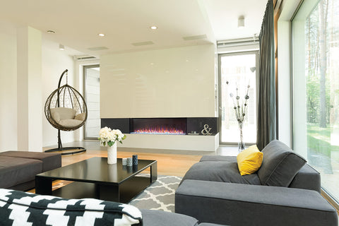 Image of Napoleon Trivista 60-inch 3 Sided Built In Fully Recessed Electric Fireplace | NEFB60H-3SV | 2 Sided Electric Firepalce Insert - Electric Fireplaces Depot