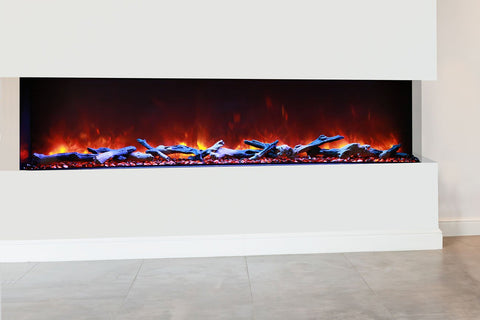 Image of Amantii Panorama 72 inch 3-Sided Built-in Indoor & Outdoor Electric Fireplace - Heater - Electric Fireplaces Depot