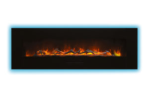 Amantii 70 inch Built In Flush Mount Wall Mount Linear Electric Fireplace | Black or White | WM-FM-60-7023-BG | Electric Fireplaces Depot