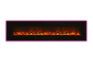 Amantii 100 inch Built In Flush Mount Wall Mount Linear Electric Fireplace | Black or White | WM-FM-88-10023-BG | Electric Fireplaces Depot