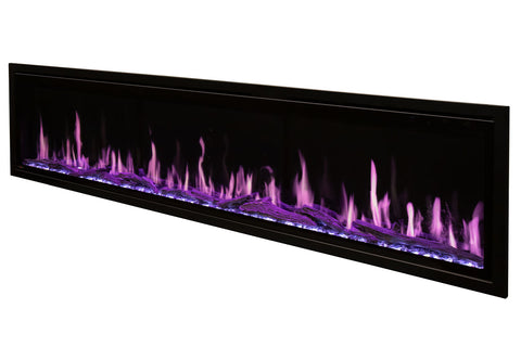 Image of Modern Flames Orion Slim 76 Inch Heliovision Virtual Recessed Wall Mount Electric Fireplace - OR76-SLIM