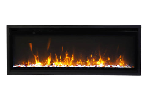 Image of Amantii Symmetry 42 inch Xtra Slim Fully Recessed Wall Mount Linear Electric Fireplace - SYM-SLIM-42 SYM-42-XTRASLIM