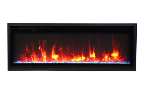 Image of Amantii Symmetry 42 inch Xtra Slim Fully Recessed Wall Mount Linear Electric Fireplace - SYM-SLIM-42 SYM-42-XTRASLIM