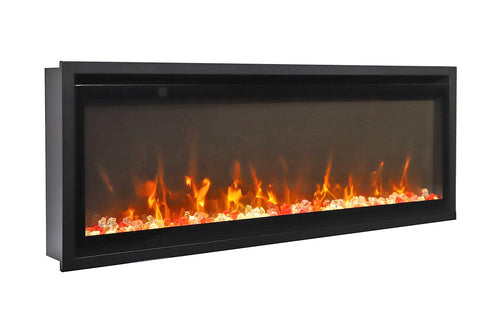 Image of Amantii Symmetry 42 inch Xtra Slim Fully Recessed Wall Mount Linear Electric Fireplace - SYM-SLIM-42 SYM-42-XTRASLIM