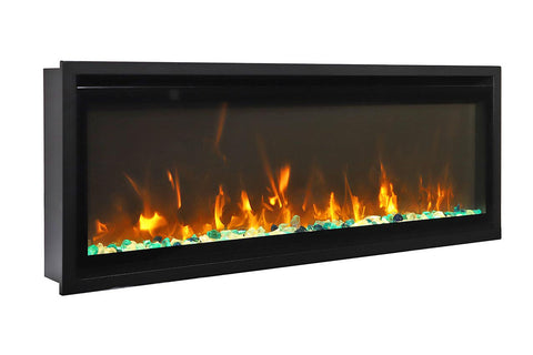 Image of Amantii Symmetry 42 inch Xtra Slim Fully Recessed Wall Mount Linear Electric Fireplace - SYM-SLIM-42 SYM-42-XTRASLIM
